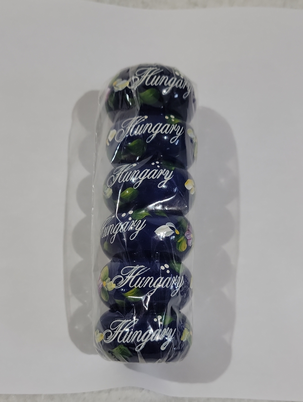 Vintage Wooden Napkin Rings - Hungary - New-Blue Floral
